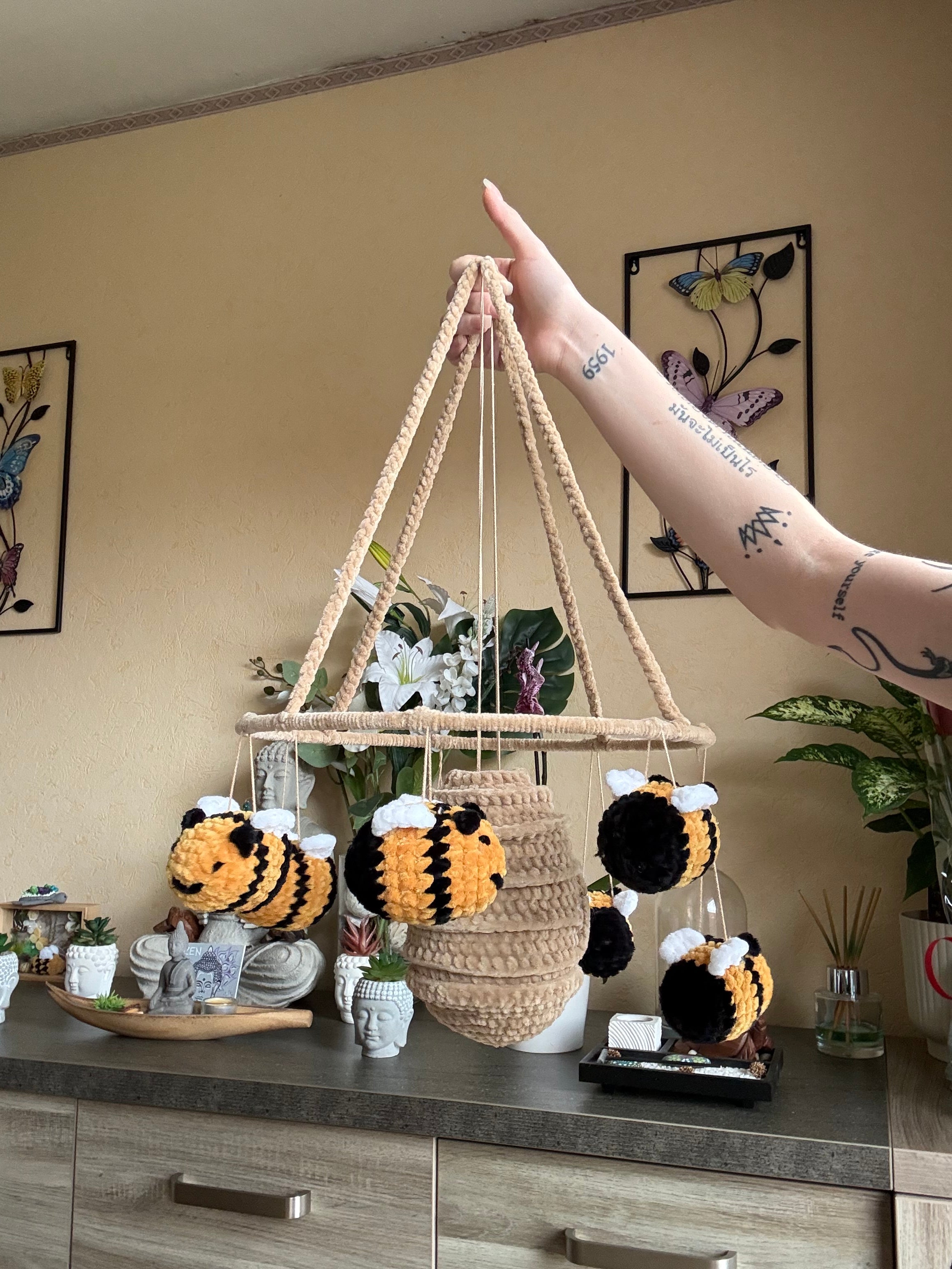 Décoration 7 Abeilles et sa Ruche