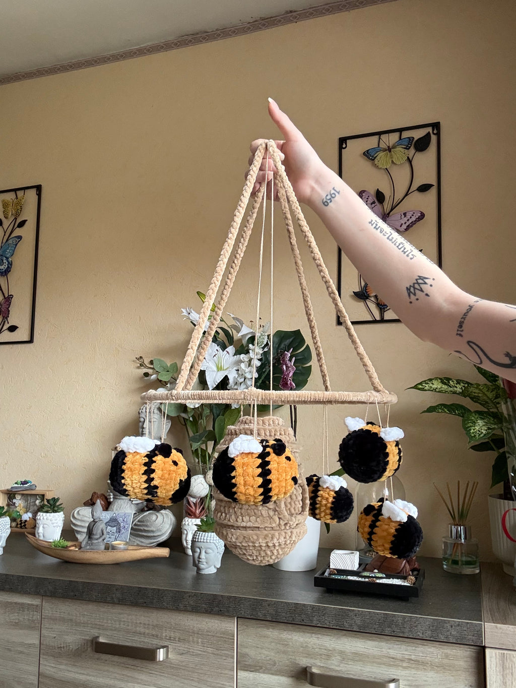 Décoration 7 Abeilles et sa Ruche