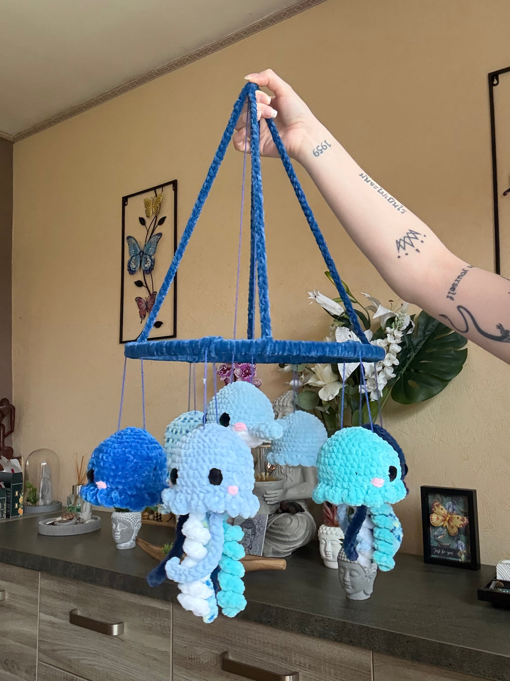 Décoration poulpe/pieuvre et baleine
