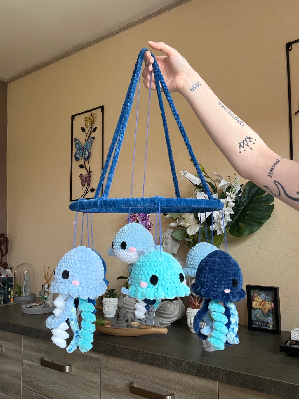 Décoration poulpe/pieuvre et baleine