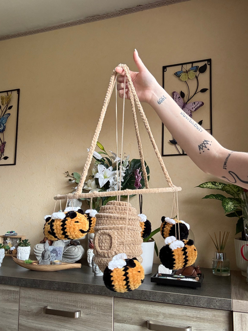 Décoration 7 Abeilles et sa Ruche