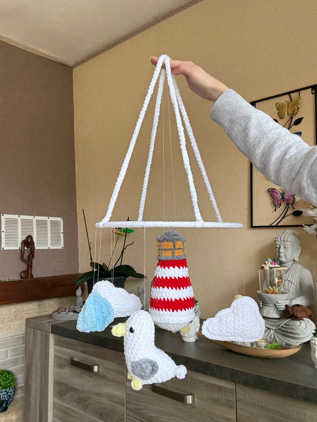 Décoration Mer Phare et Mouettes