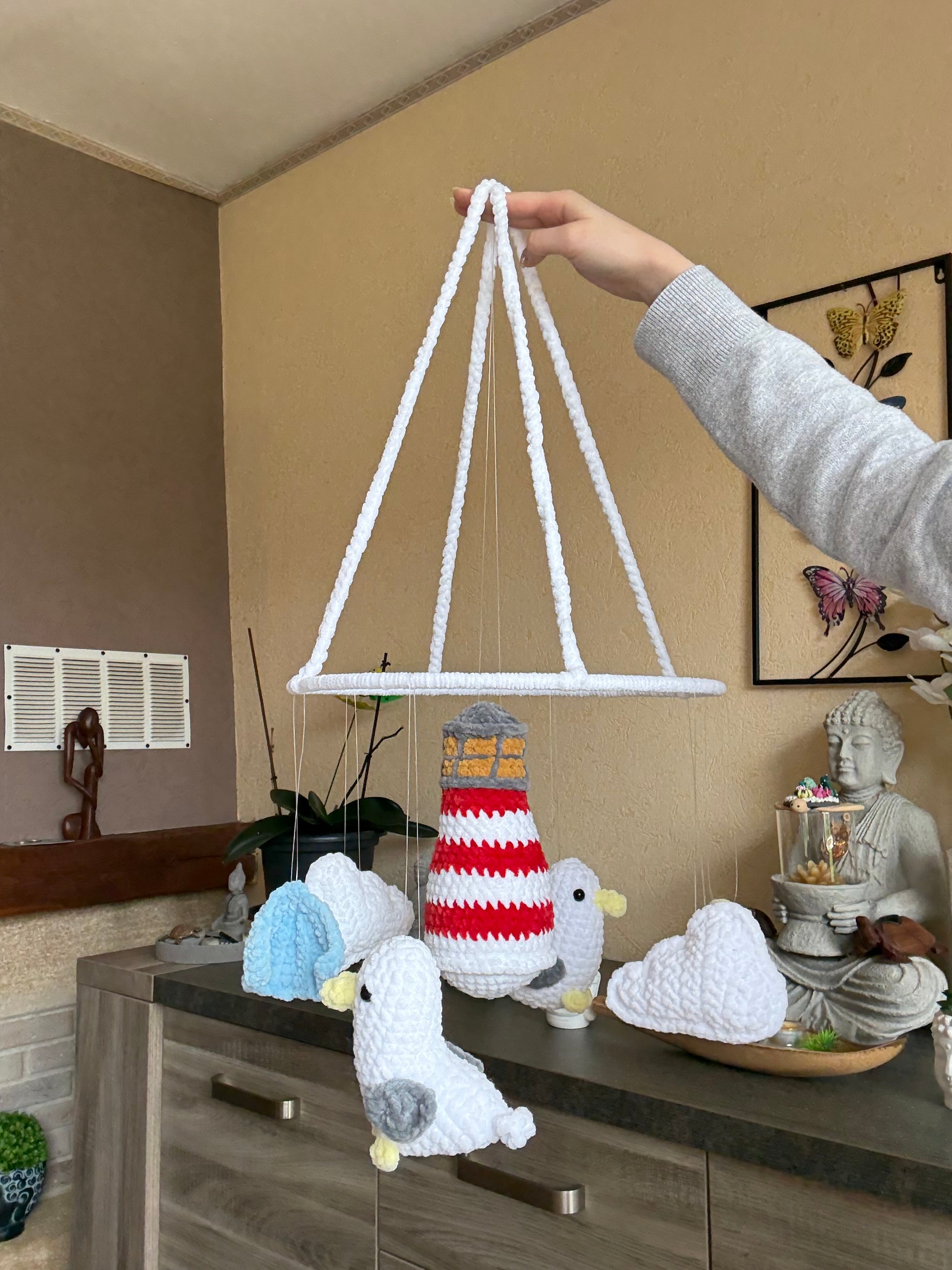 Décoration Mer Phare et Mouettes