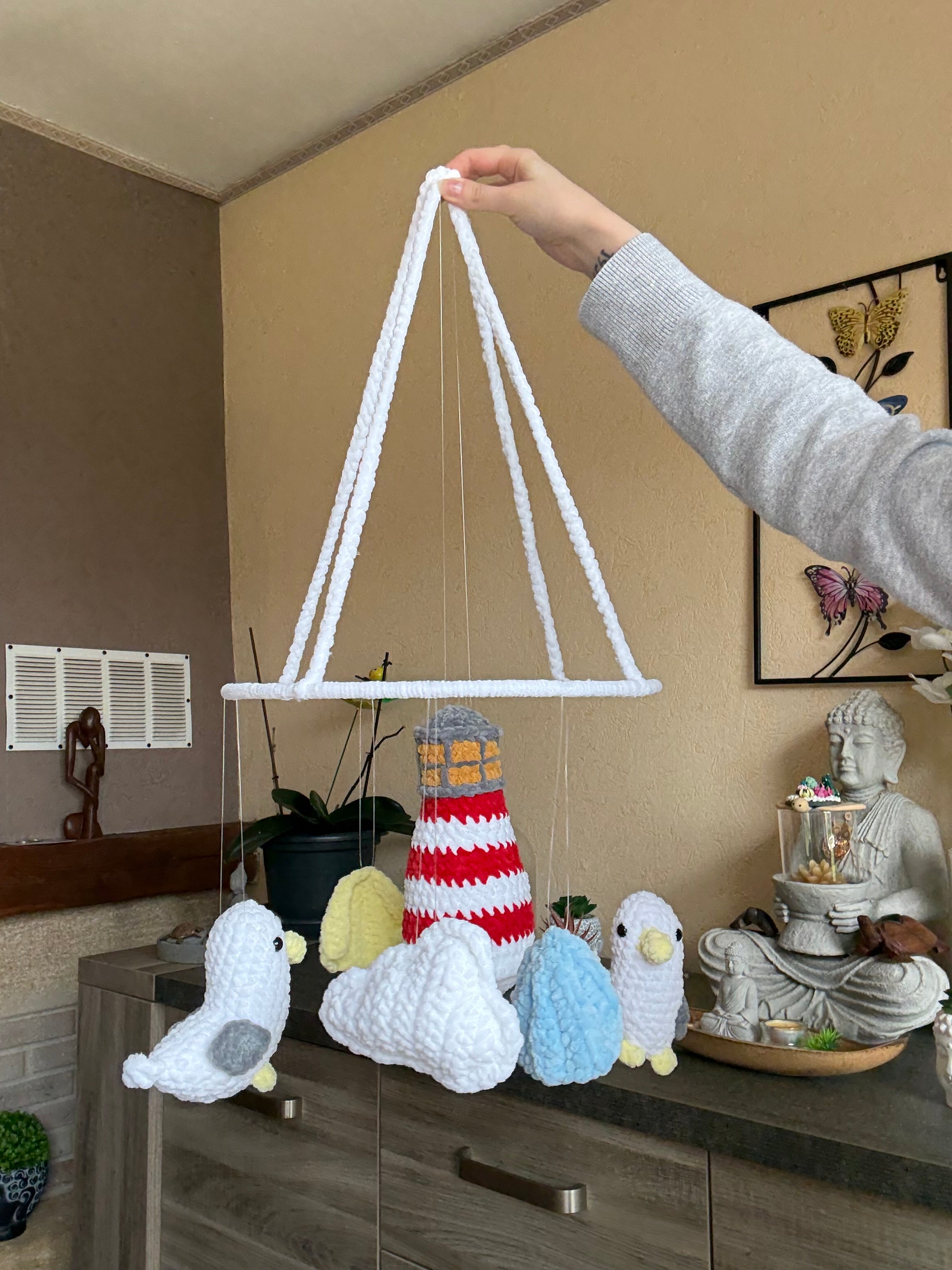 Décoration Mer Phare et Mouettes