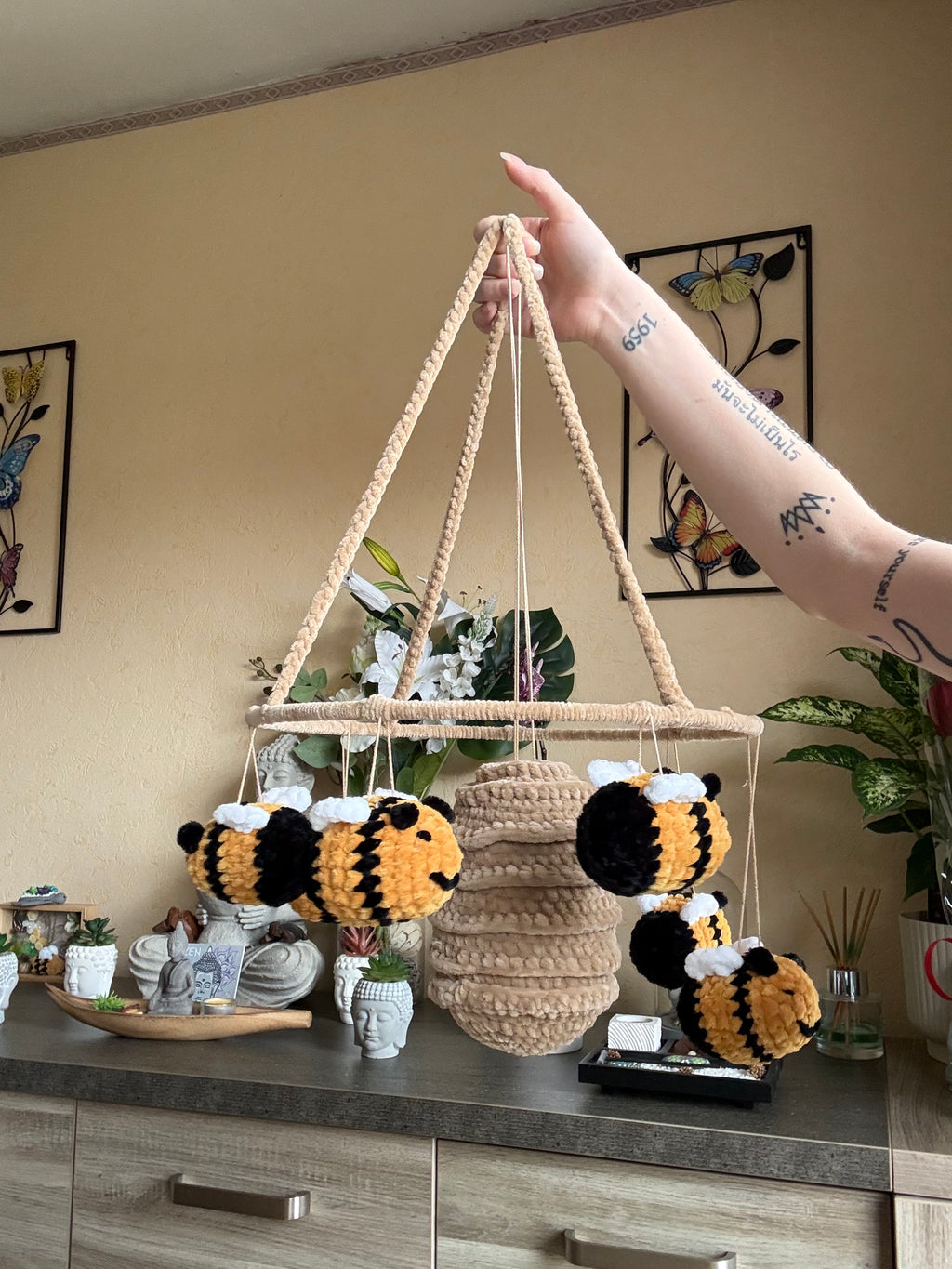 Décoration 7 Abeilles et sa Ruche