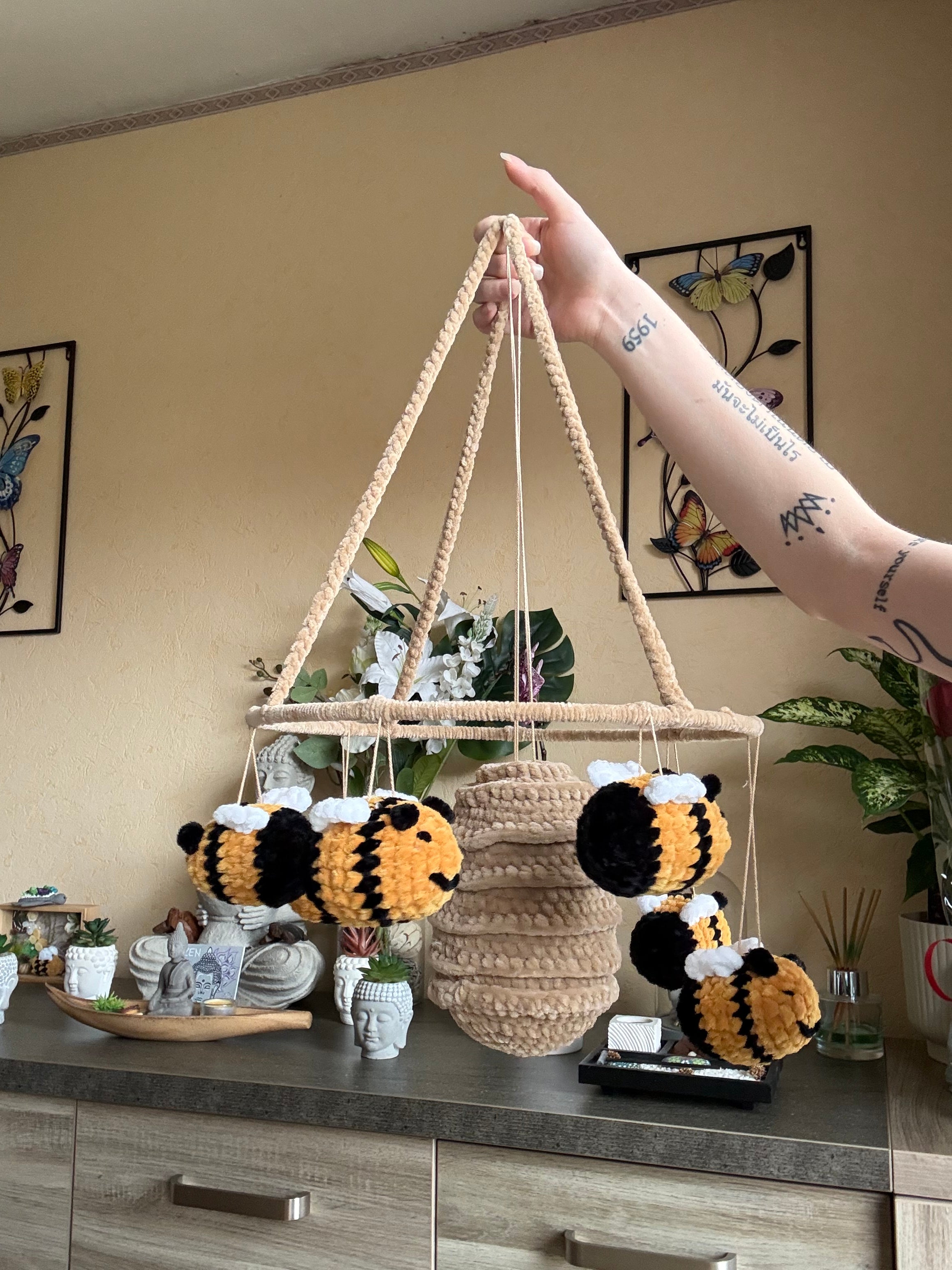 Décoration 7 Abeilles et sa Ruche
