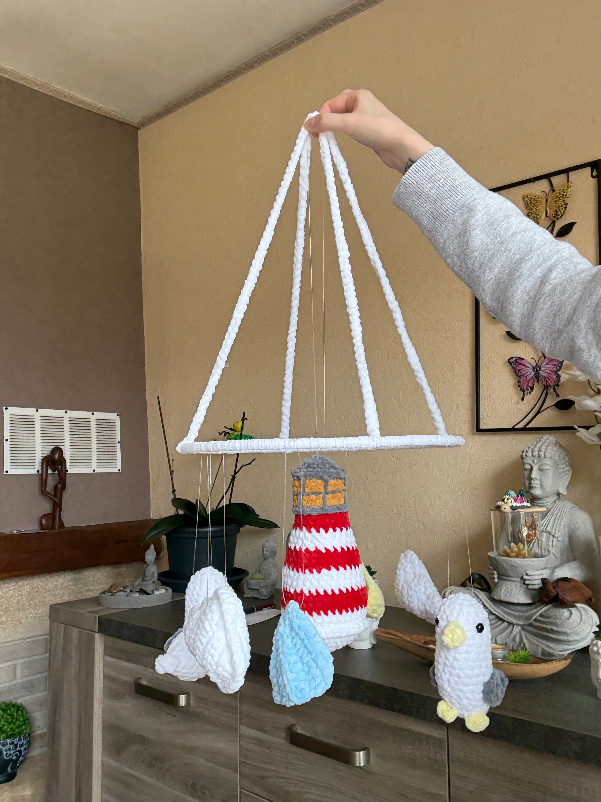 Décoration Mer Phare et Mouettes