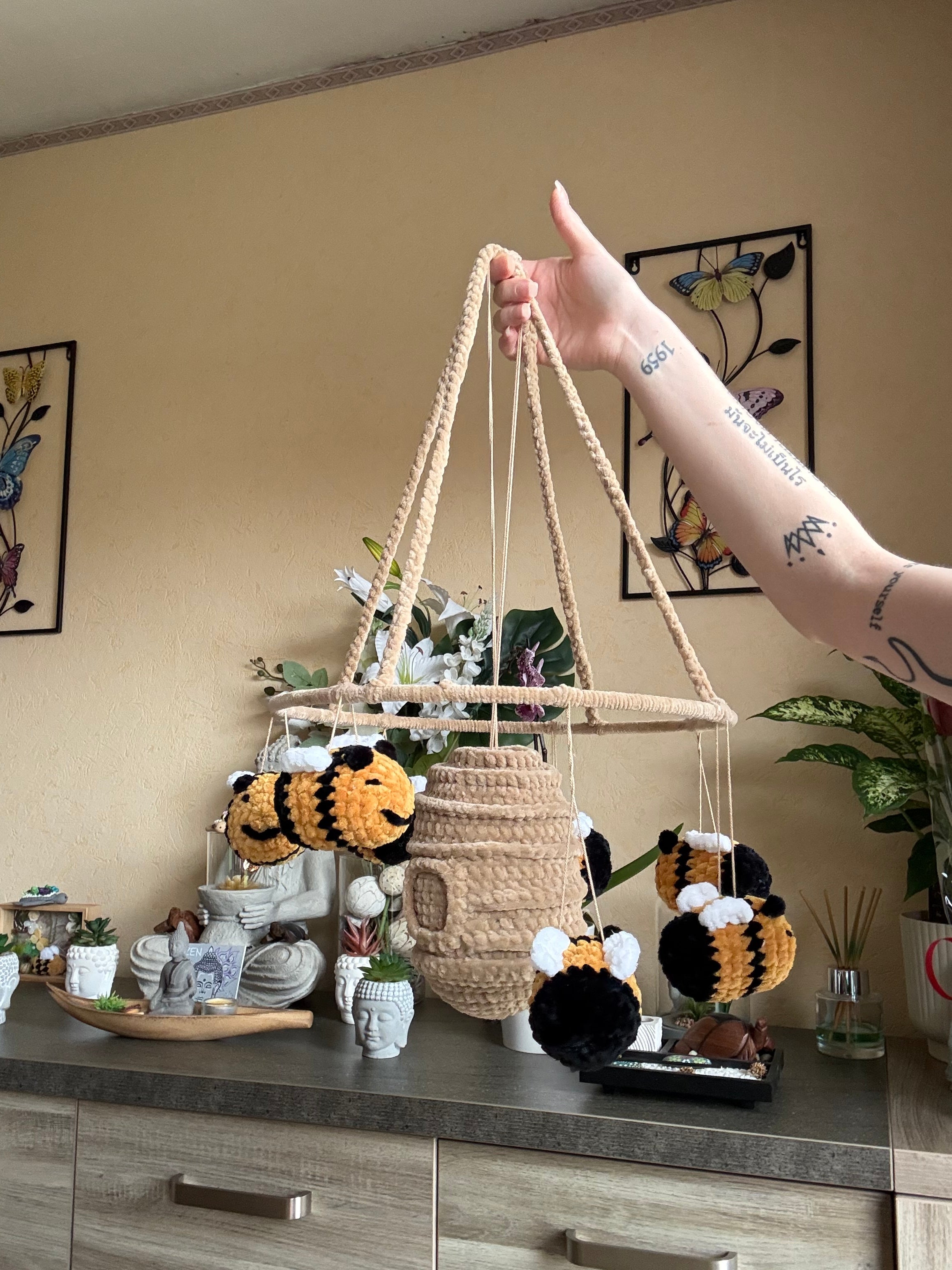 Décoration 7 Abeilles et sa Ruche