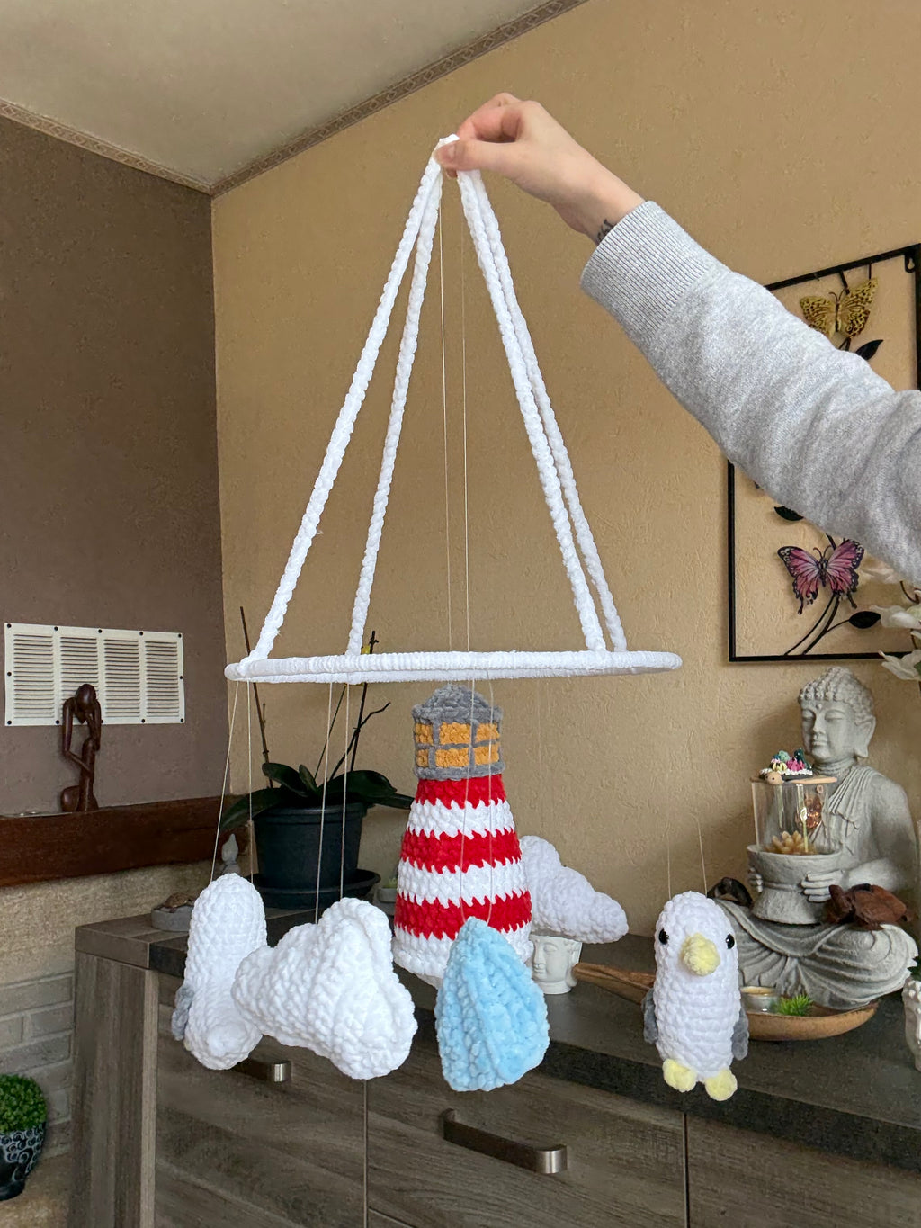 Décoration Mer Phare et Mouettes