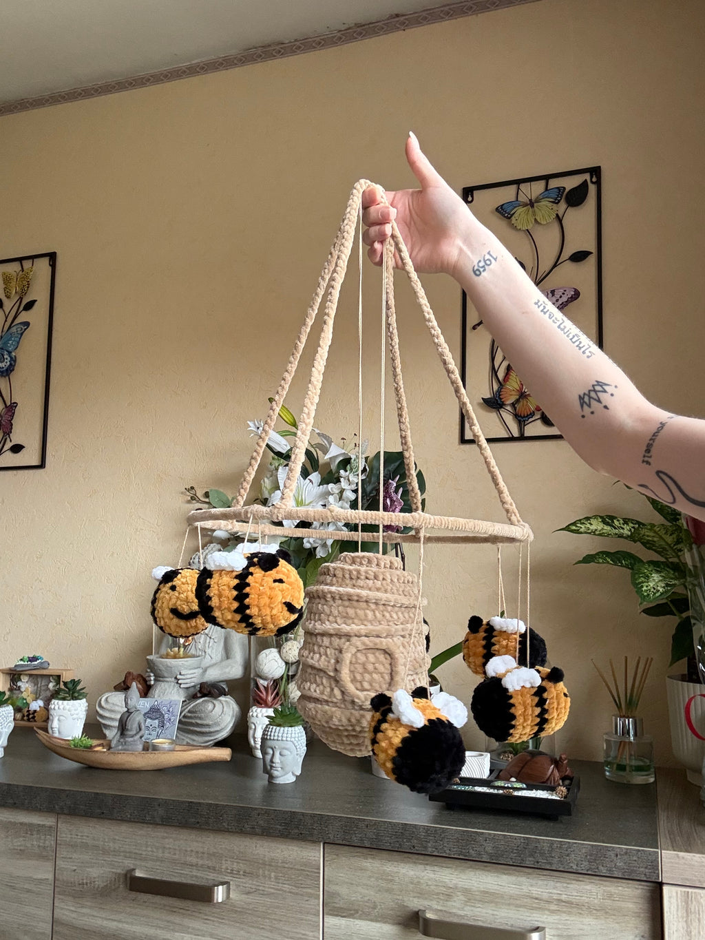 Décoration 7 Abeilles et sa Ruche